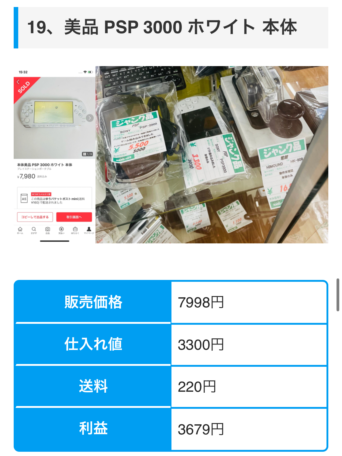 PSP販売結果