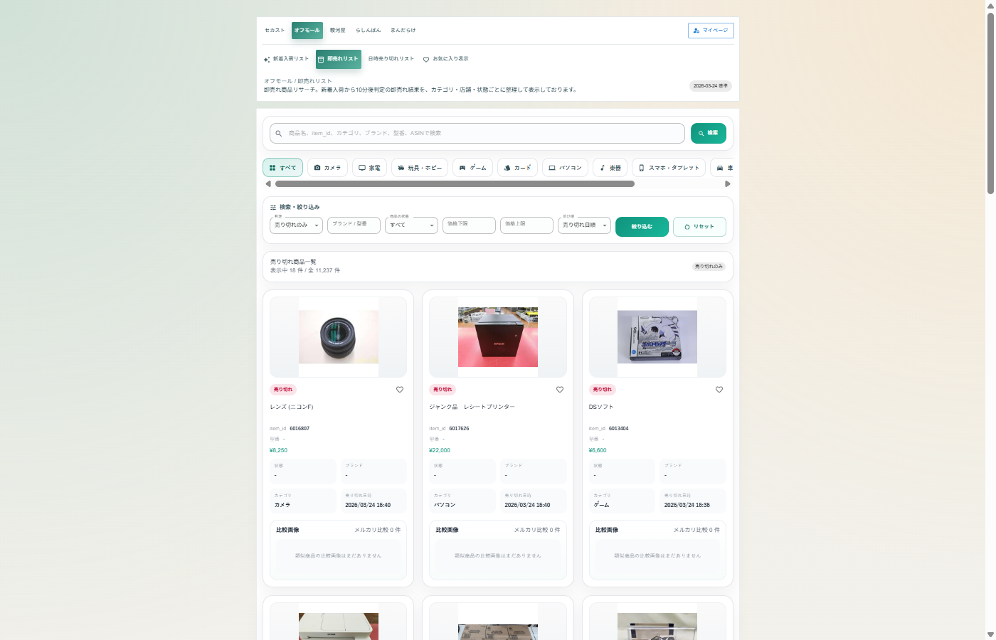 せどりアシストプロ 即売れリスト